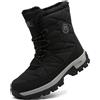ASOCO DREAM Stivali da Neve Uomo Invernali Impermeabili Stivaletti Fodera Pelliccia Calda All'aperto Antiscivolo Doposci,Nero Grigio,44 EU