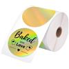 PTJJXA Etichette Rotonde Termiche, Etichette Adesive Rettangolari Dorate, Etichette Termiche Autoadesive, Etichette Adesive Rotonde Olografiche per Codici a Barre, Indirizzi, Prezzi (400PCS 50 * 50 mm)