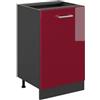 Vicco Mobiletto base cucina R-Line, Rosso lucido/Antracite 50 cm | 1 Anta · Senza piano di lavoro · Piedini regolabili in altezza · 1 Ripiano · ✓ Liberamente combinabile