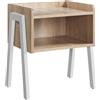 Generic Comodino da Camera da Letto Tavolino Industriale Tavolino Basso Laterale da Divano Tavolino Mobiletto Impilabile da Divano in Legno e Metallo 33 x 46 x 53 cm (Legno Quercia Chiaro)