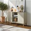 [en.casa] Credenza Madia con 2 Ante Scanalate 120x40x76 cm color Sabbia