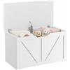 HOMCOM Cassapanca Contenitore 100L 80x40x45cm Bianco Effetto Legno