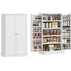 HOMCOM Armadio Dispensa Cucina 41 Pollici 12 Ante Scaffalature Bianco