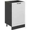 Vicco Mobiletto base cucina R-Line, Bianco country/Antracite 50 cm | Frontale in MDF · Senza piano di lavoro · Piedini regolabili in altezza · 1 Ripiano · Liberamente combinabile