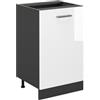 Vicco Mobiletto base cucina R-Line, Bianco lucido/Antracite 50 cm | 1 Anta · Senza piano di lavoro · Piedini regolabili in altezza · 1 Ripiano · ✓ Liberamente combinabile
