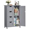 VASAGLE Mobile da Bagno, Mobiletto per Bagno Stretto, Organizzatore, Cassettiera, con 4 Cassetti, Anta, Ripiano Regolabile, 30 x 55 x 82 cm, Grigio Tortora LHC041P36