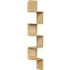 VASAGLE Libreria Angolare, Mensola Angolare da Muro a 5 Ripiani, Portante di 25 kg, Lati in Rattan PVC, Scaffale Compatto, Cucina Camera da Letto Soggiorno, Stile Boho, Beige Rovere LLS582Y57