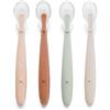 Jane Jané Cucchiaio Svezzamento, 4 Pcs,Cucchiaino Silicone per Bambini, Manico Lungo e Punta Morbida, Senza BPA, Lavabili in Lavastoviglie, Colore Sunset
