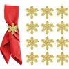 ACTOYS Portatovaglioli Natalizi, Porta Tovaglioli Natale, Ferma Tovaglioli Natalizi, Anelli di Porta Tovagliolo, Portatovaglioli, Addobbi Tavola Natalizia, Capodanno (Fiocchi di neve Oro, S)