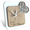D A N A E FRAGRANZE ITALIANE Bomboniere orologio in Marmo e Legno Personalizzabile, Bomboniera Completa con Scatola e Accessori, 11x11 cm (legno naturale)