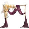 EBETA Tenda per matrimonio, decorazione a mano libera, per arco di nozze e uva a baldacchino, tenda per finestre, Mantovane in tessuto chiffon (Vino rosso, 145 x 600 cm)