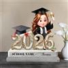 Brocade Creek Regalo di Laurea Personalizzato per la Classe del 2026, Targa Acrilica in Stile Cartone Animato 2D, Personalizzabili per Avatar e Text, Regalo Ricordo per Laureati, Figlia, Figlio, Amico