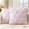 Artscope 2 Pezzi Stella del Mare e Conchiglie Federe in Lana Corta Velluto Copricuscini Morbido Decorativo Fodere per Cuscino Vacanza Stile per Divano Camera da Letto Rosa 50x50 cm
