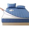 AQIGR Trapuntato Coprimaterasso Matrimoniale 160x190 180x200 con Cerniera, Comprende 2 Federe, Fodera Materasso Singolo Topper Lavabile Rivestimento(Blu,80x190x12cm)