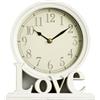 Il Gruppone Passione Casa IlGruppone Orologio da Tavolo Decorativo Love in Legno MDF Bianco 20,5x18 cm Design Shabby Chic Vintage per Soggiorno Camera da Letto e Ingresso