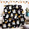 WZXGHE Coperta Halloween 130x150,Morbida Sofficeo Zucca,Fantasma Pipistrello Motiv flanella Plaid,Per HalloweenCopridivano (Halloween-C, 130x150cm)