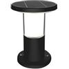 Area illumina Lampione Solare da Giardino LED 2CCT, Nero o Bianco, Policarbonato, IP65, 300Lm, 4000K/6000K, Installazione su Superficie o Terreno (Nero, H 285 millimetri)