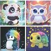 FLAJZ Diamond Painting - Set di 4 immagini per pittura con diamanti per bambini dai 6 7 8 9 10 11 12 anni, fai da te per mosaico, 15 x 15 cm