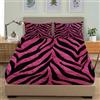Generic Motivi Con Stampe Leopardate E Zebrate Lenzuola Matrimoniale Set di Biancheria da Letto Rosa Lenzuolo con Angoli, Coprimaterasso 180x200x30 cm Microfibra Morbido e 2 Federe per Matrimoniali