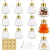 DONQL 12 Pezzi 50 ml Palline di Natale Trasparenti, 6.7 cm Palline Acriliche da Riempire con Adesivi, per Decorazioni Natalizie, Lavori di Bricolage, Feste e Riunioni