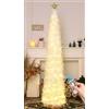 HMASYO Albero di Natale Artificiale a Paillettes 180cm con 100 Luci a LED Timer e Telecomando, Montaggio Istantaneo, Alimentazione USB - Decorazione per Interni Casa, Appartamento, Veranda, Feste