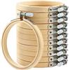 TUEWANR 16 Pezzi Cerchi da Ricamo in Legno, 8 cm Telaio da Ricamo Bambù Piccoli Telaio Ricamo Rotondo Anello a Cerchio a Punto Croce Croce Ricamo Hoops Cerchio per Ricamo per Cucito a Mano e Fai da Te Craft