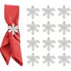 ACTOYS Portatovaglioli Natalizi, Porta Tovaglioli Natale, Ferma Tovaglioli Natalizi, Anelli di Porta Tovagliolo, Portatovaglioli, Addobbi Tavola Natalizia, Capodanno (Fiocchi di neve Argento, S)