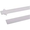 deco-raum Binario di scorrimento bianco da 45 cm in alluminio con banda in velcro, può essere accorciato per binari universali per tende con guide e contrappeso piatto 20 x 3 mm