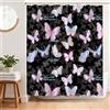 BREASOME Tenda Doccia Antimuffa 180 x 180 cm Tenda da Doccia Farfalla Colorata Tende Vasca da Bagno Impermeabile Lavabile Tessuto in Poliestere con 12 Ganci