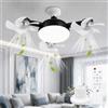 AKOFIC Ventilatore da Soffitto con Luce, Plafoniera con Ventilatore Forma di Drone | LED Lampadina Ventilatore, con Telecomando, E27, Moderni, Piccolo, Silenzioso, Timer, 3 Velocità, per Camera, 60W, 50 cm