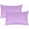 Lirex 2 Federe 50 x 80 cm, 100% Cotone Raso, Traspirante, Rinfrescante, Morbido per un Sonno di Qualità,Certificate Oeko-Tex, Federe con Chiusura A Busta, Viola
