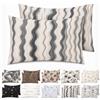 Homebliss Federe Cuscino Onde Astratte 50x90 cm - Microfibra Spazzolata, Set 2 Pezzi