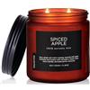 M&SENSE Candele profumate a forma di mela speziata, 330 g, candela di cera di soia naturale, Mela Speziata, Fragrance Strong Scented Candle fino a 70 ore, durata di combustione, molto profumata,