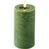 LUMINEO Candela di Cera a LED Verde, ø7 x 15 cm
