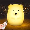 JOPHEK Luce Notturna Bambini, 9 Colori 3 Modalità Lampada Notturna per Bambini, Silicone Luce Notturna Neonato, con Timer, Telecomando e USB Ricaricabile, per Bambini Cameretta Regalo Neonato(Forma di Orso)