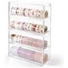 Vowcarol Organizer per cassetti impilabile, in plastica, per ufficio e bagno, 24,1 x 17,8 x 6,3 cm, trasparente, moderno, circa 60 nastri Washi di dimensioni standard
