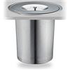 Relaxdays Pattumiera per Il Piano Cucina, 8 L, Acciaio Inox, con Coperchio, per Rifiuti Organici HxD 25 x 27 cm, Argento