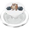 Owl Weightlifting Fitness Cartoon Divertente gufo bilanciere sollevamento pesi cartone animato design PopSockets PopGrip per MagSafe