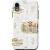Cozy Countryside Farm Life Design Studio Custodia per iPhone XR Blu Gingham Longhorn Homestead Harvest Acquerello