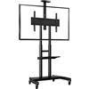 Ergosolid Supporto TV da Pavimento, Ruote Carrello Staffa Porta Mobile Stand Orientabile per Schermi 55-80 Pollici (diagonale 140cm - 204cm), capacità di carico di 90,9kg, Max VESA 800x500, Nero