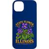 Illinois State Territory Apparel and Goo Custodia per iPhone 14 Plus Fioritura viola dell'Illinois
