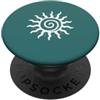 Mystic Spiral Sun theme Boho Sun Spirale Minimalista Celeste Deep Teal PopSockets PopGrip Adesivo