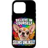Amanti del Chihuahua e Umorismo Custodia per iPhone 16 Pro Credi in Te Stesso con Ironia e Umorismo Canino