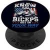 Funny Bodybuilder Fitness Weightlifting Vintage Fammi sapere se i miei bicipiti entrano nella tua strada Allenamento PopSockets PopGrip Adesivo