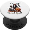 Halloween Vintage Witch Pin Up Girl Funn Halloween Strega Pin Up Ragazza Vieni In Per Un Incantesimo Vintage PopSockets PopGrip Adesivo