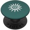 Mystic Spiral Sun theme Spirale Sole Boho Estetica Vintage Scuro Teal PopSockets PopGrip Adesivo