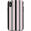 Y2K Retro Aesthetic Stripes Pattern Desi Custodia per iPhone X/XS Y2K Rosa Bianco Nero Strisce Retro Vintage Modello Estetica