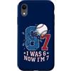 Boys Seventh Birthday Sports Meme Ts Custodia per iPhone XR 6 7 Baseball I was 6 Now I'm 7 boy settimo 7th Birthday