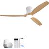 Sofucor Smart Ventilatore da Soffitto con Luce, Legno Massello, Alexa/APP