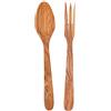 Medanouar Servizio di posate per insalata | cucchiaio e forchetta in legno d'ulivo ca.30 cm | unico | legno di alta qualità | idea regalo | uomo | donne | cucinato
